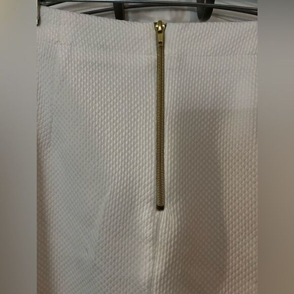 Worthington White Pleated Waffle Textured Skirt Women’s 12 EUC - Picture 8 of 11